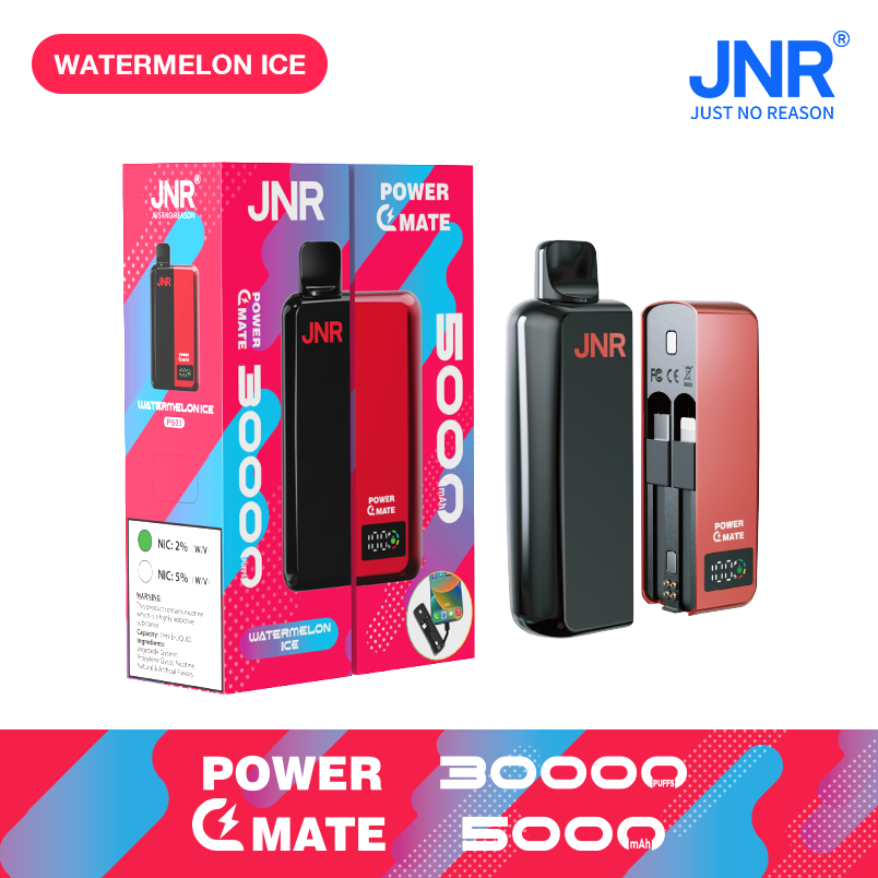 vapeablenexus.com JNR POWER MATE 30K(30000) Puffs 30ML E-liquid Smart LCD Screen 2% 5% Nicotine 5000mAh Powerbank Battery Disposable Vape